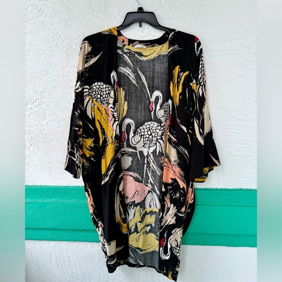 Anthropologie Bel Kazan Sadie Dandelion Floral Crane Duster Kimono Wrap OS - Picture 5 of 8